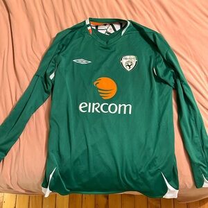 Umbro Ireland Soccer Jersey Green - Large Long Sleeve